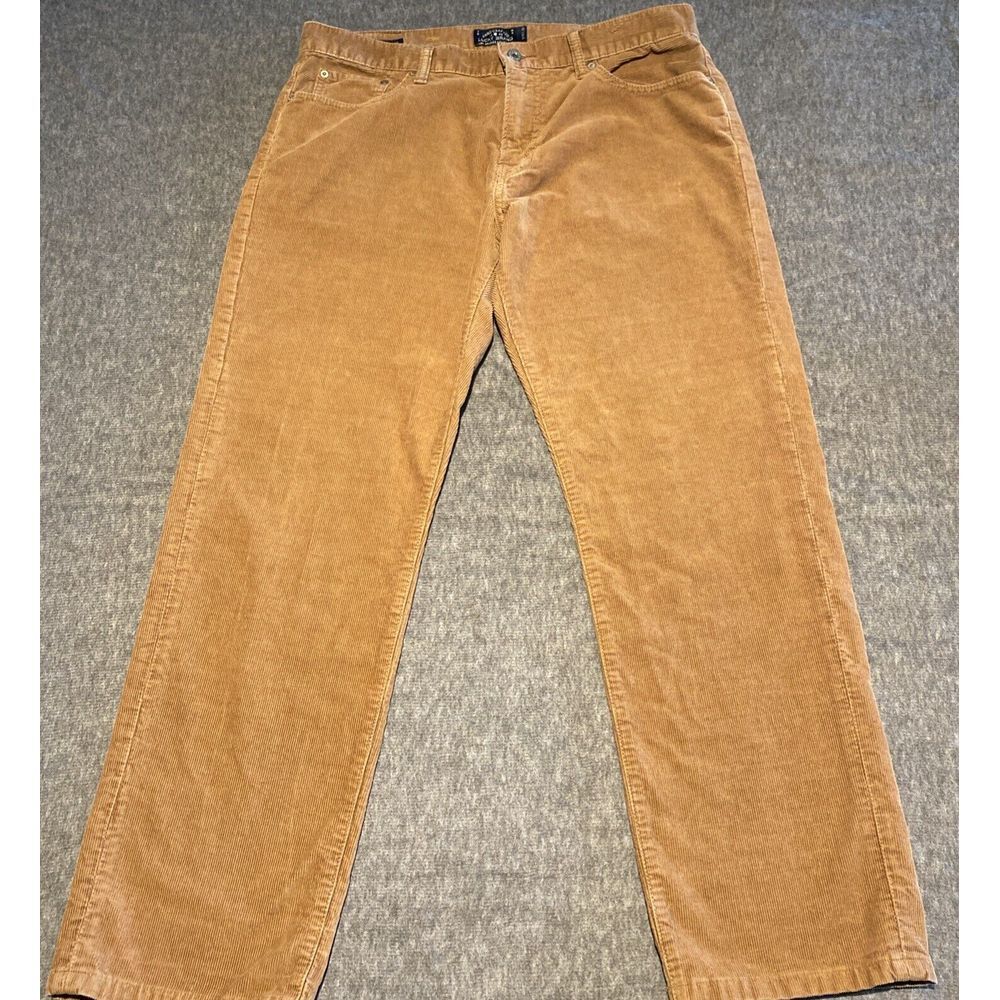 Lucky Brand 221 Original Straight Pants Men 36 X 32 Brown Corduroy Classic Cords